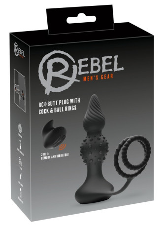 RC Butt Plug with Cock & Ball Rings